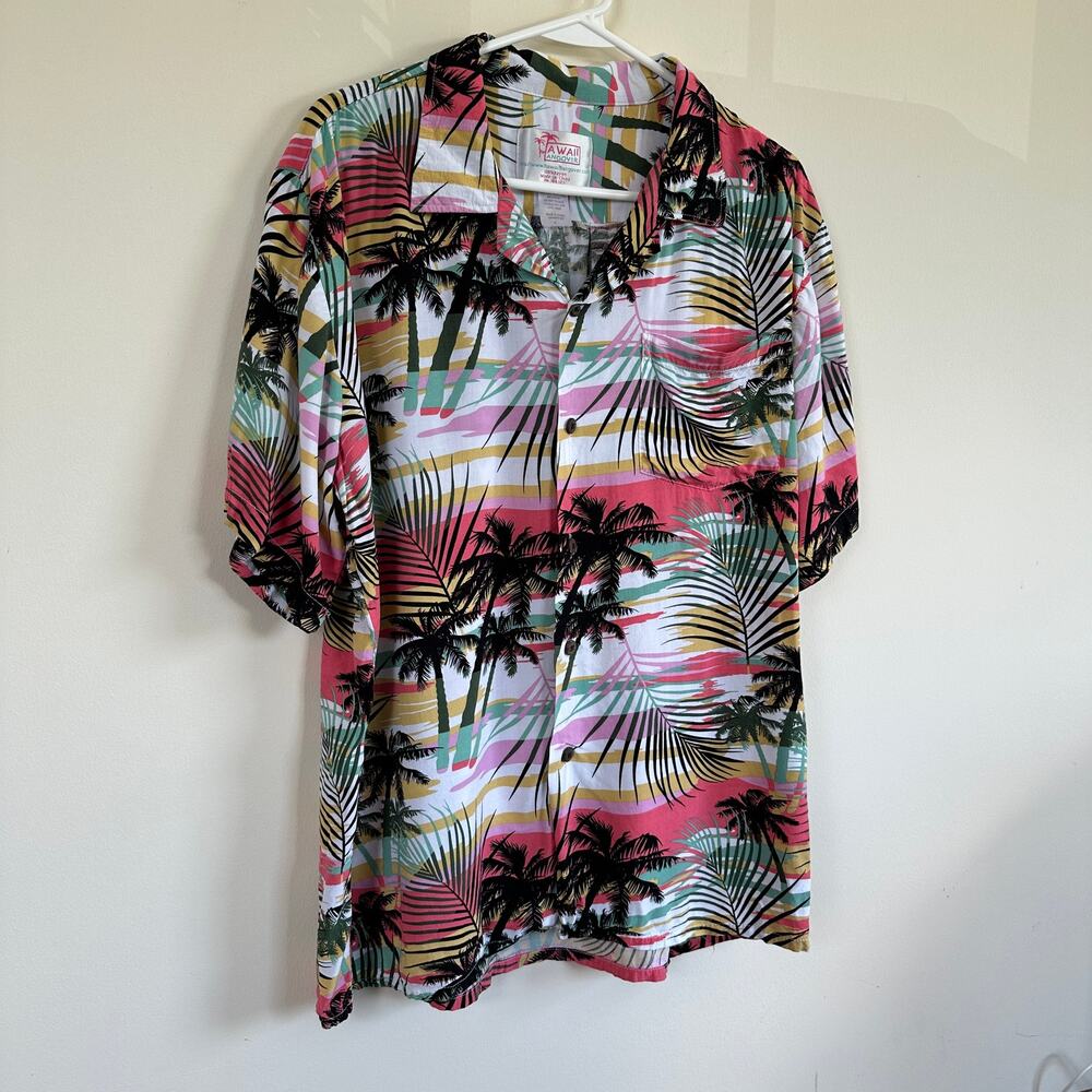 Hawaii Hangover Mens LARGE Hawaiian Shirt Button Front Short Sleeve Tropical - Picture 5 of 9